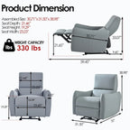 Fauteuil inclinable électrique avec port USB, fauteuil inclinable mural peu encombrant