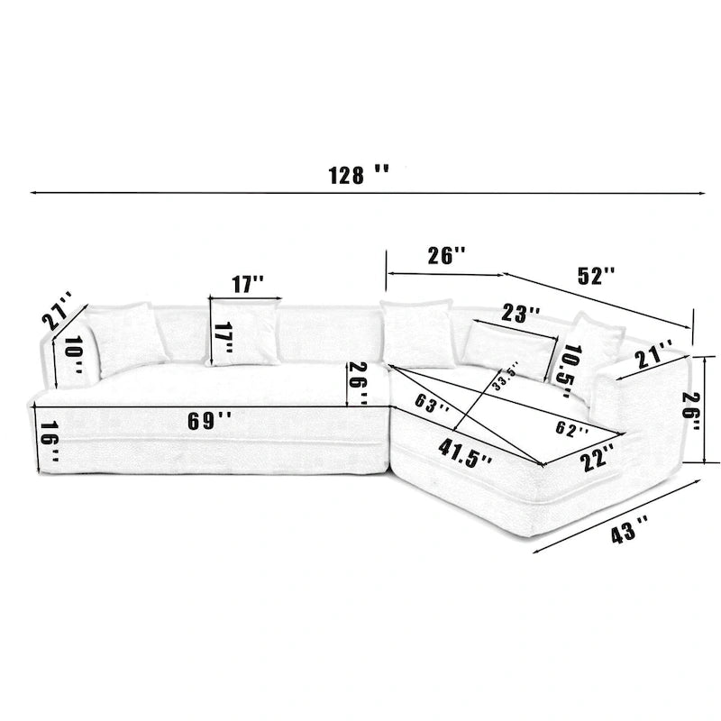 Canapé sectionnel modulaire convertible