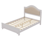 Lit plate-forme capitonné Queen avec éclairage LED réglable
