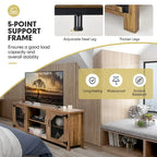 Meuble TV multimédia pour téléviseurs jusqu'à 65 po avec acier – 58 x 15,5 x 24 po