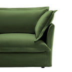 Canapé d'angle en chenille en forme de U de 305 cm avec 3 places, coussins à bord français et coussins moelleux