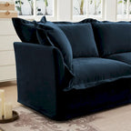 Canapé d'angle en chenille en forme de U de 305 cm avec 3 places, coussins à bord français et coussins moelleux