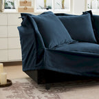 Canapé d'angle en chenille en forme de U de 305 cm avec 3 places, coussins à bord français et coussins moelleux