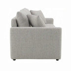 Canapé-lit, grand lit pliant, 2 oreillers, bouclé gris, 226 cm