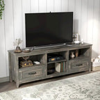 Meuble TV de 70 po avec tiroirs et rangement pour téléviseurs jusqu'à 60 po
