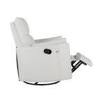 Fauteuil inclinable, pivotant et à bascule capitonné beige avec inclinaison manuelle, pivotement à 360° et deux coussins amovibles