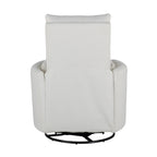 Fauteuil inclinable, pivotant et à bascule capitonné beige avec inclinaison manuelle, pivotement à 360° et deux coussins amovibles