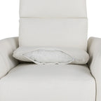 Fauteuil inclinable, pivotant et à bascule capitonné beige avec inclinaison manuelle, pivotement à 360° et deux coussins amovibles