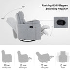 Fauteuil inclinable, pivotant et à bascule capitonné beige avec inclinaison manuelle, pivotement à 360° et deux coussins amovibles