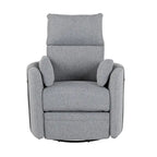 Fauteuil inclinable, pivotant et à bascule capitonné beige avec inclinaison manuelle, pivotement à 360° et deux coussins amovibles