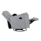 Fauteuil inclinable, pivotant et à bascule capitonné beige avec inclinaison manuelle, pivotement à 360° et deux coussins amovibles