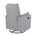 Fauteuil inclinable, pivotant et à bascule capitonné beige avec inclinaison manuelle, pivotement à 360° et deux coussins amovibles