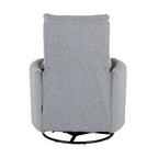 Fauteuil inclinable, pivotant et à bascule capitonné beige avec inclinaison manuelle, pivotement à 360° et deux coussins amovibles