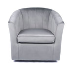 Fauteuil club pivotant d'appoint en velours