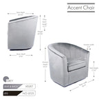Fauteuil club pivotant d'appoint en velours
