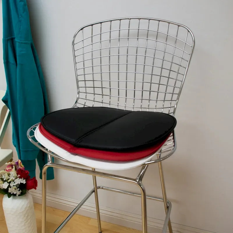Tabouret de bar en fil de fer chromé de style Mid-Century Modern