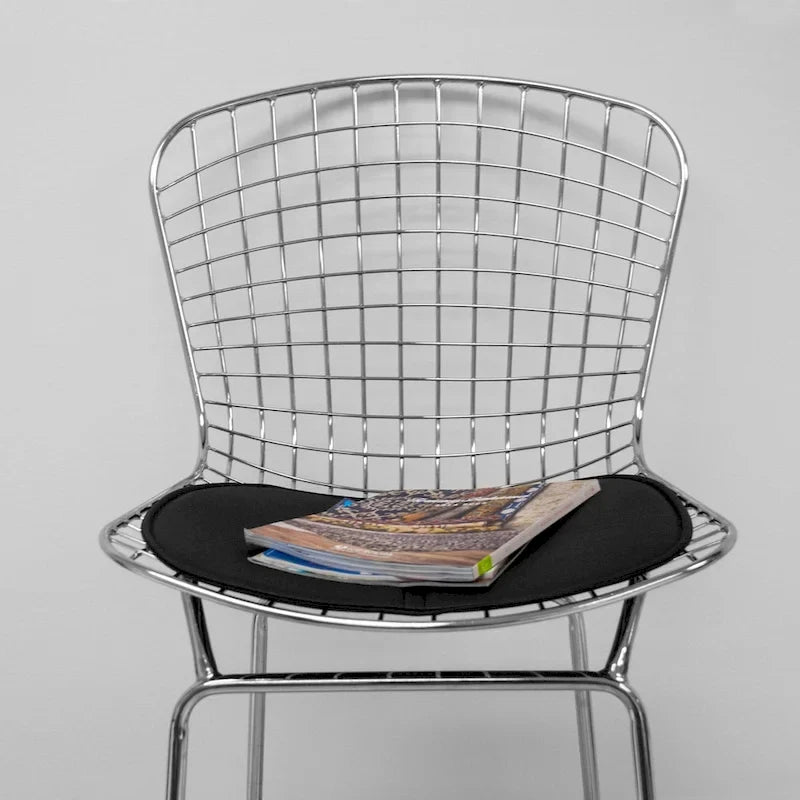 Tabouret de bar en fil de fer chromé de style Mid-Century Modern