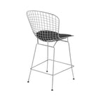 Tabouret de bar en fil de fer chromé de style Mid-Century Modern