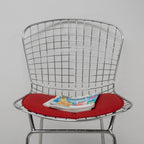 Tabouret de bar en fil de fer chromé de style Mid-Century Modern