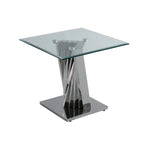 Table d'appoint moderne en verre avec base en spirale - Table d'appoint