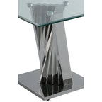 Table d'appoint moderne en verre avec base en spirale - Table d'appoint