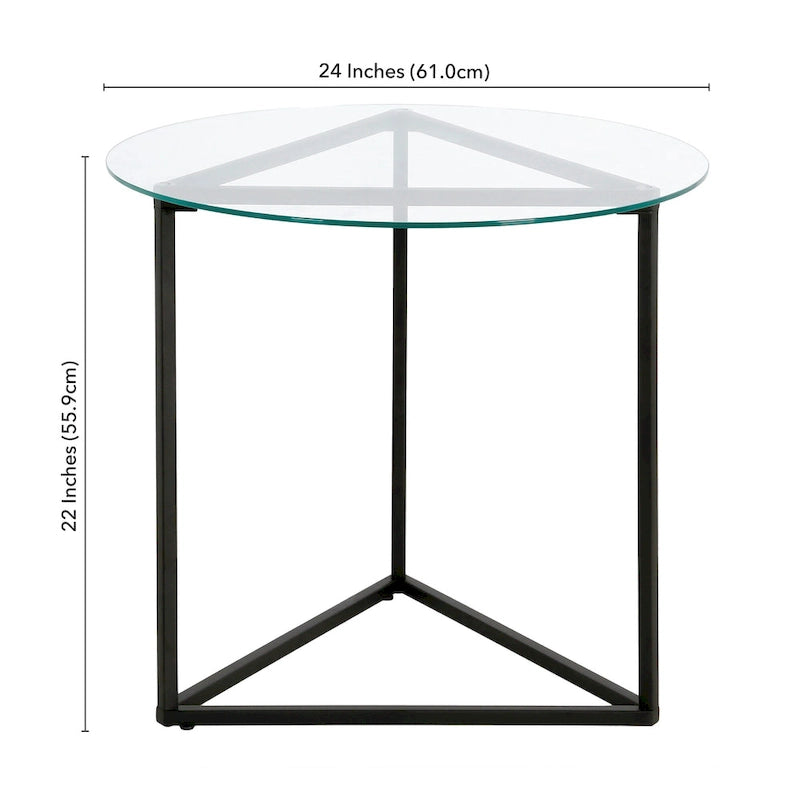 Table d'appoint ronde de 24 po de largeur