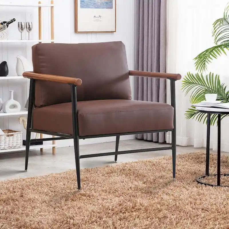 Comfy Simple Upholstered Single Armchair for Living Room