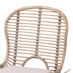 Lot de 2 chaises de salle à manger modernes en rotin et métal de style bohème