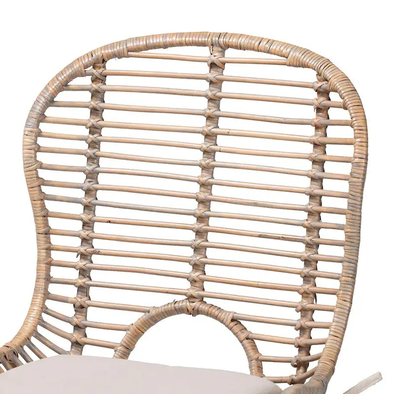 Lot de 2 chaises de salle à manger modernes en rotin et métal de style bohème