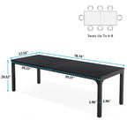 Bureau d'ordinateur extra long de 200 cm, bureau double, grand bureau d'écriture