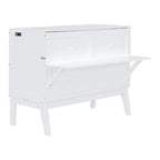 Lit escamotable format double avec bureau et port USB