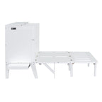 Lit escamotable format double avec bureau et port USB