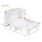 Lit escamotable format double avec bureau et port USB