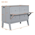 Lit escamotable format double avec bureau et port USB