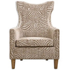 Fauteuil à motif animalier et couleurs neutres et aérées