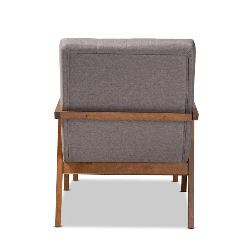 Fauteuil rembourré et son pouf