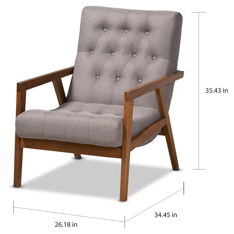 Fauteuil rembourré et son pouf