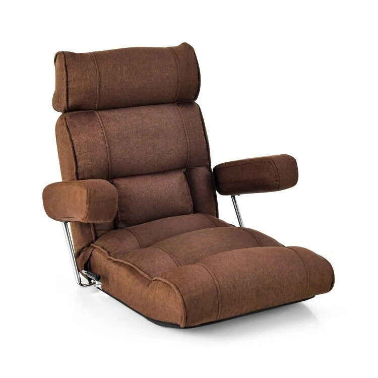 Adjustable Folding Sofa Chair with 6 Position Stepless Back - 31.5x 28.5 x 29.5