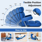 Fauteuil canapé pliant réglable avec dossier inclinable en 6 positions – 80 x 72,4 x 75 cm