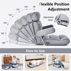 Fauteuil canapé pliant réglable avec dossier inclinable en 6 positions – 80 x 72,4 x 75 cm