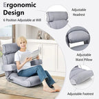 Fauteuil canapé pliant réglable avec dossier inclinable en 6 positions – 80 x 72,4 x 75 cm