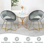 Chaise d'appoint moderne en velours, chaise de coiffeuse rembourrée avec détails dorés - Voir les détails