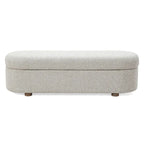 Banc de rangement capitonné à charnières en bouclette coloris Cotton Ball - 40,6 x 137,2 x 50,8 cm