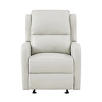 Fauteuil inclinable manuel planeur 39 pouces, en similicuir blanc cassé