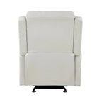 Fauteuil inclinable manuel planeur 39 pouces, en similicuir blanc cassé