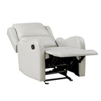 Fauteuil inclinable manuel planeur 39 pouces, en similicuir blanc cassé