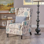Fauteuils inclinables en tissu traditionnels avec bordure cloutée