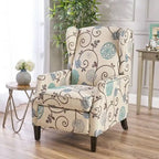 Fauteuils inclinables en tissu traditionnels avec bordure cloutée