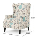 Fauteuils inclinables en tissu traditionnels avec bordure cloutée