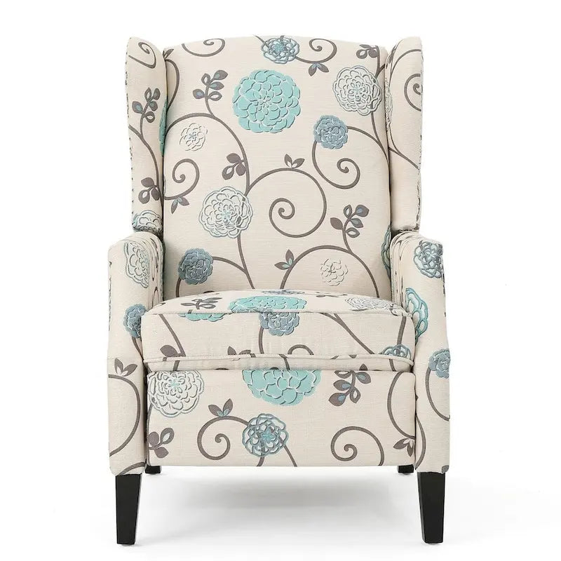 Fauteuils inclinables en tissu traditionnels avec bordure cloutée